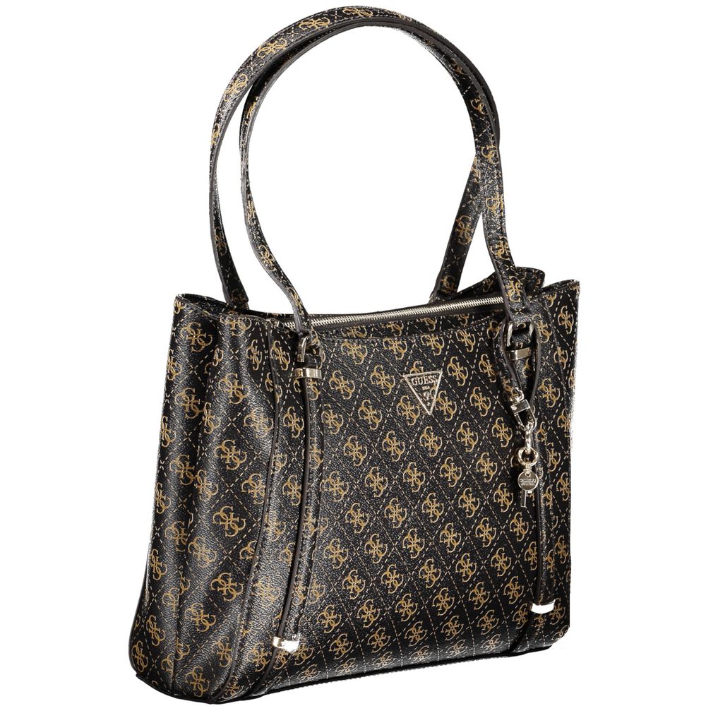 Guess Jeans Brown Eco Erica Handbag – Faux Leather, Stylish Multi-Compartment Design