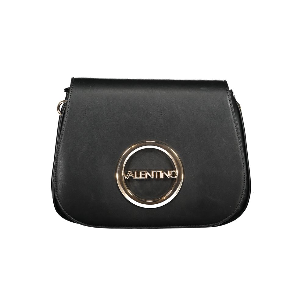 Mario Valentino Black Leather Effect Handbag with Logo Detailing