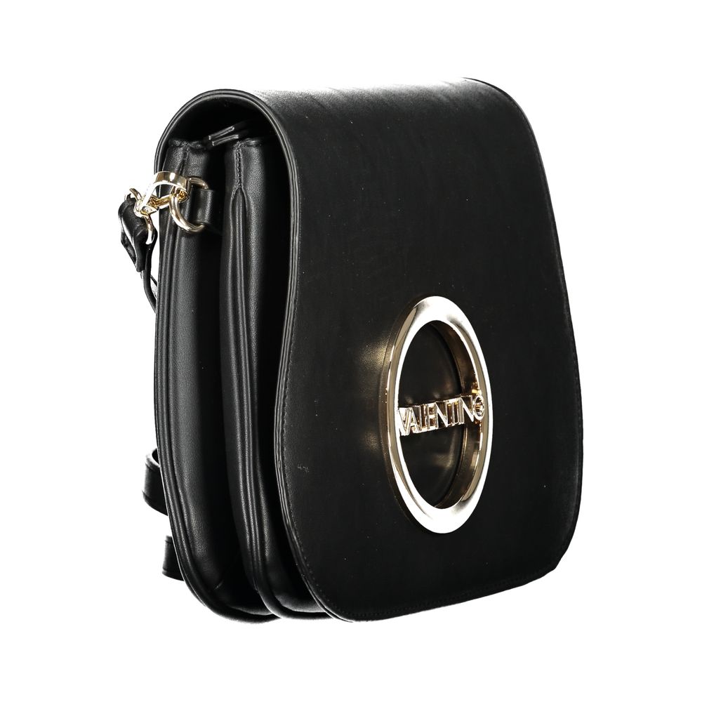 Mario Valentino Black Leather Effect Handbag with Logo Detailing