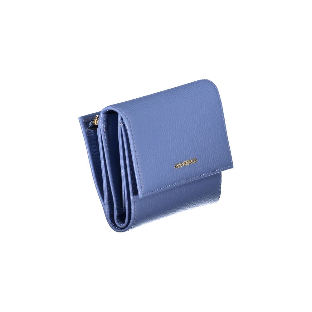 Coccinelle Blue Leather Wallet - Elegant Metallic Design