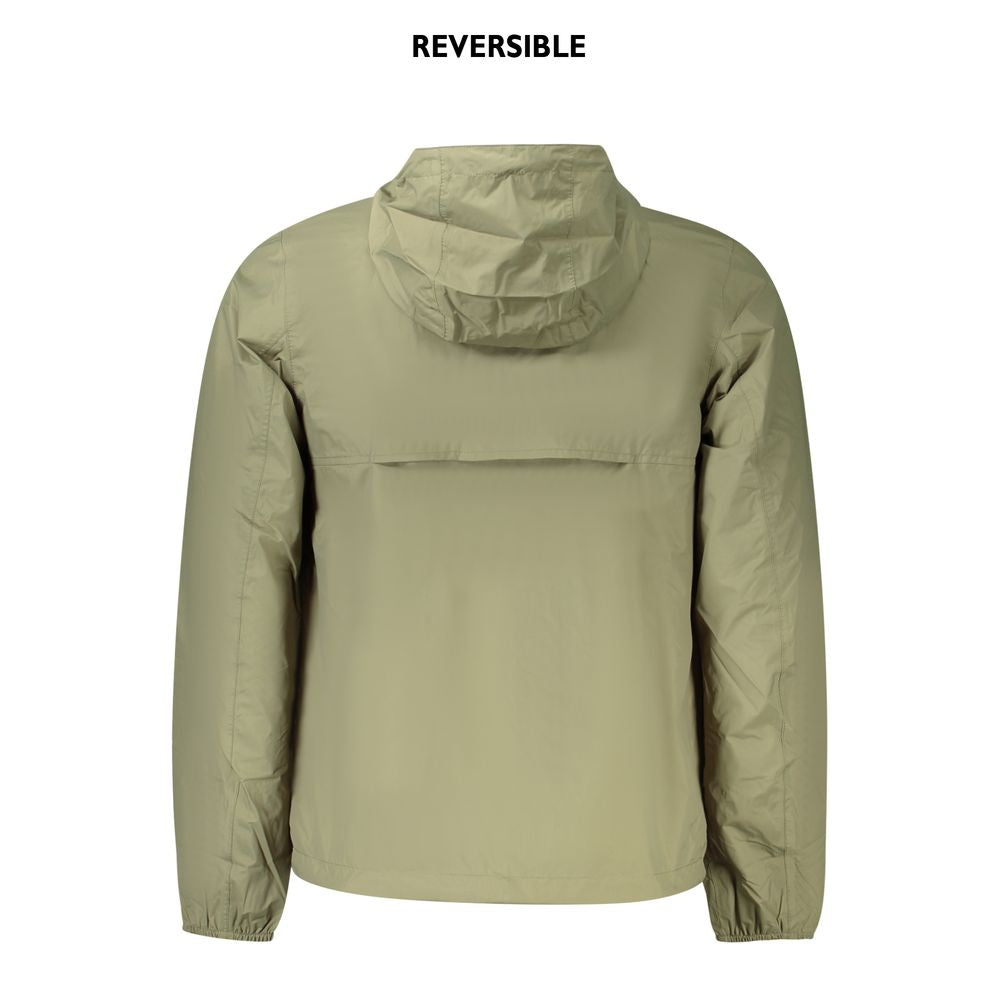 K-Way Green Nylon Jacket - Reversible Waterproof Performance