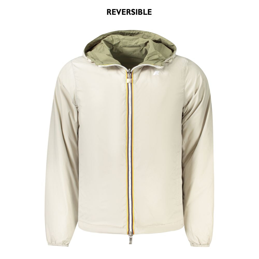 K-Way Green Nylon Jacket - Reversible Waterproof Performance