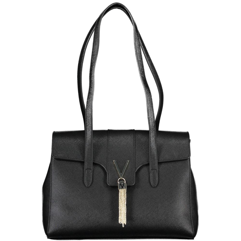 Valentino Bags Black Faux Leather Handbag with Dual Carry Handles