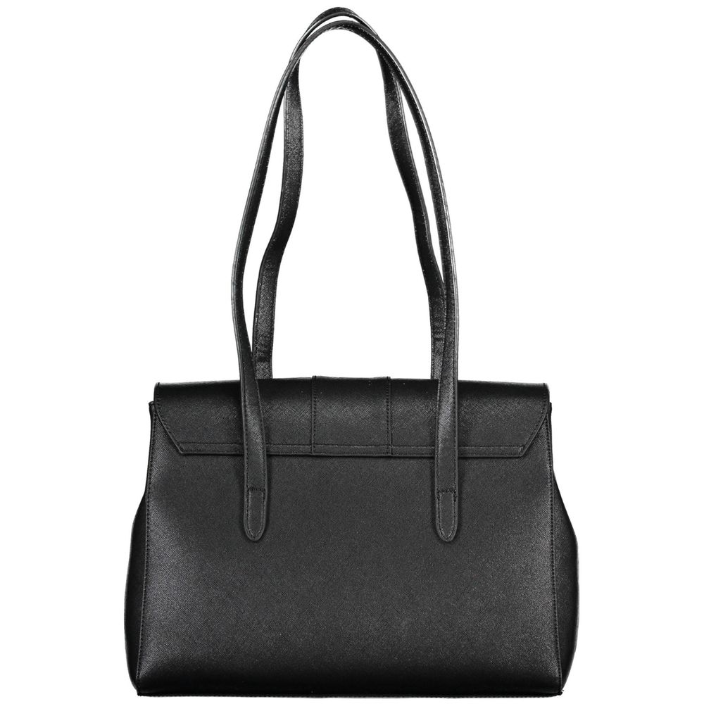 Valentino Bags Black Faux Leather Handbag with Dual Carry Handles
