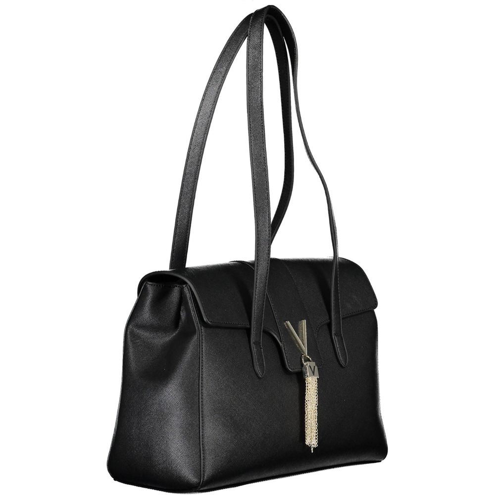 Valentino Bags Black Faux Leather Handbag with Dual Carry Handles