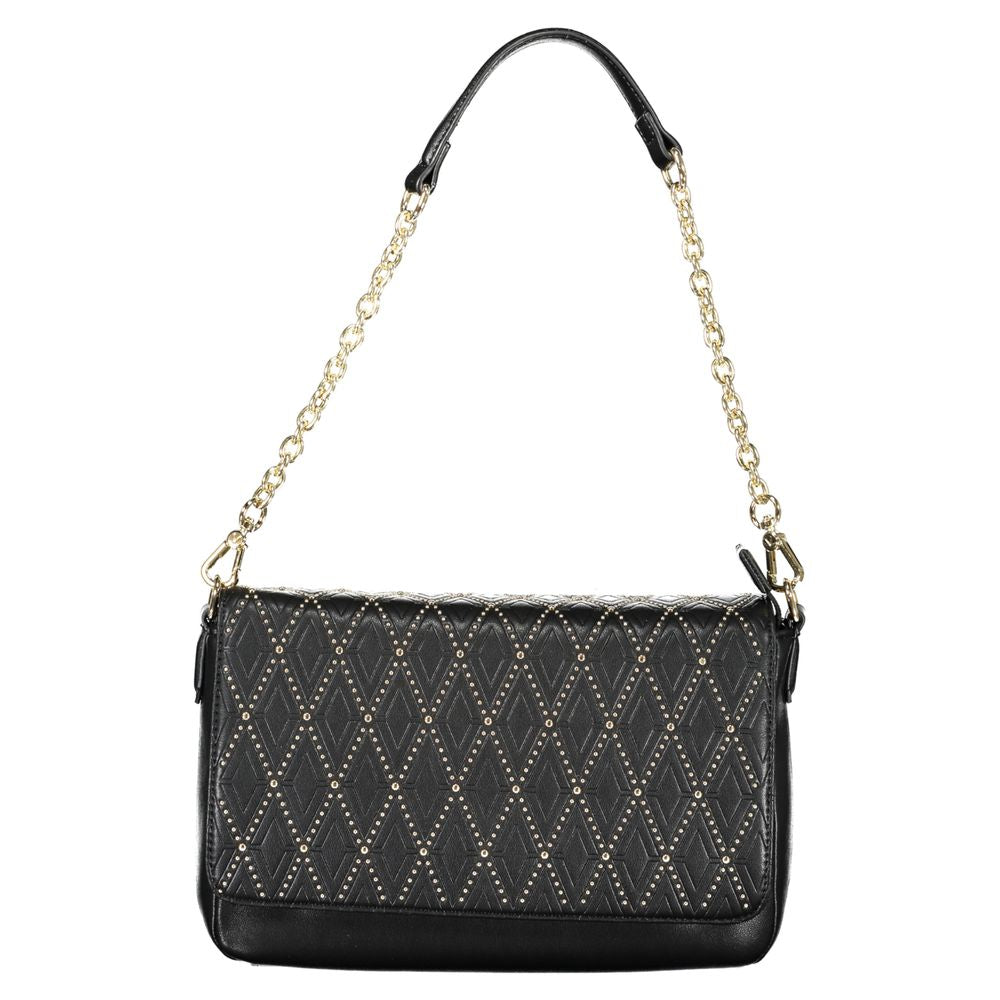 Valentino Bags Black Faux Leather Handbag with Chain Strap