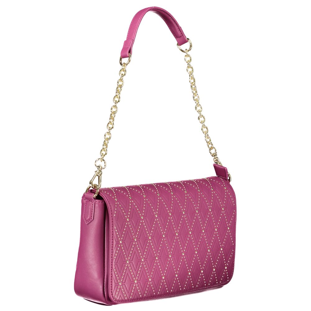 Valentino Bags Purple Faux Leather Handbag with Adjustable Strap