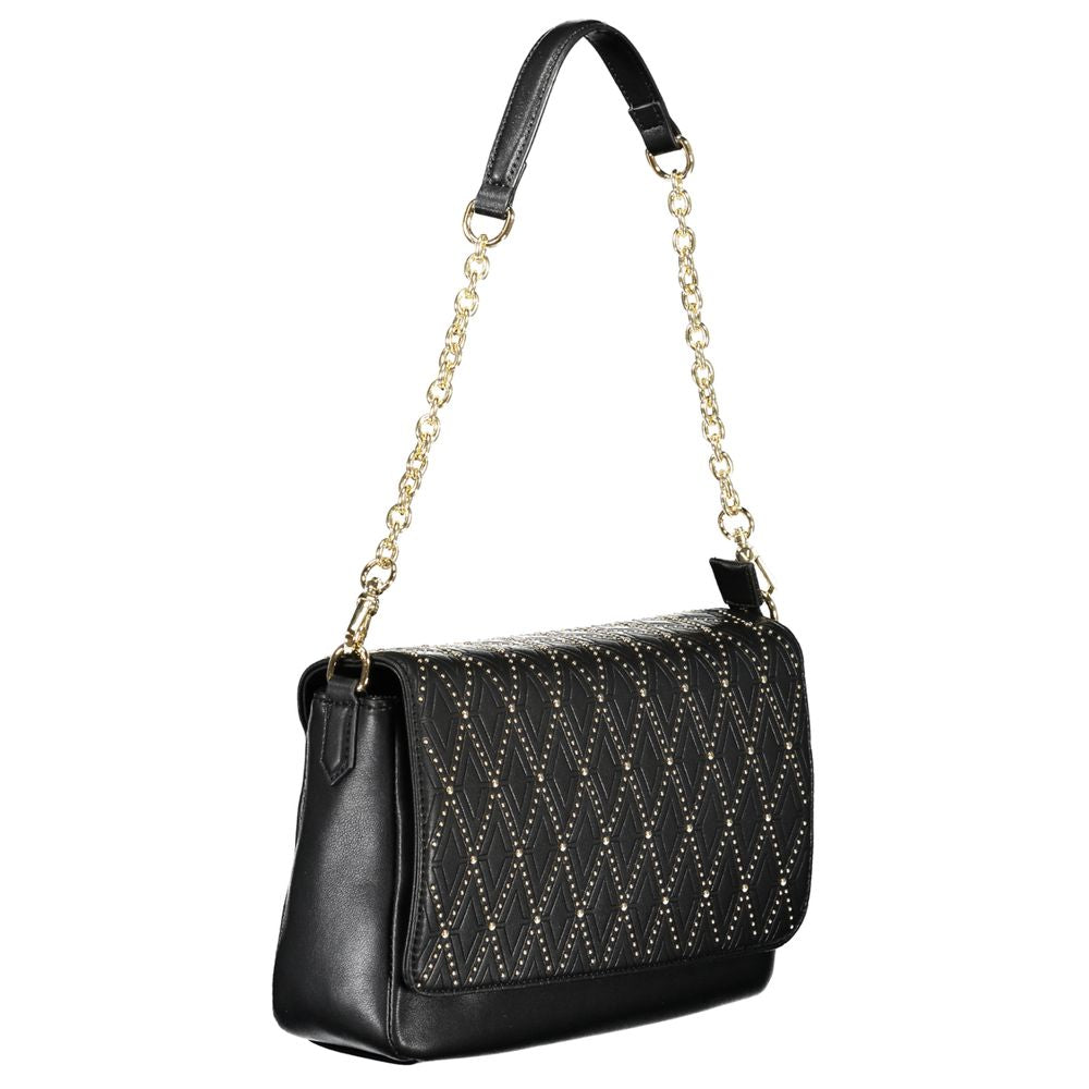 Valentino Bags Black Faux Leather Handbag with Chain Strap