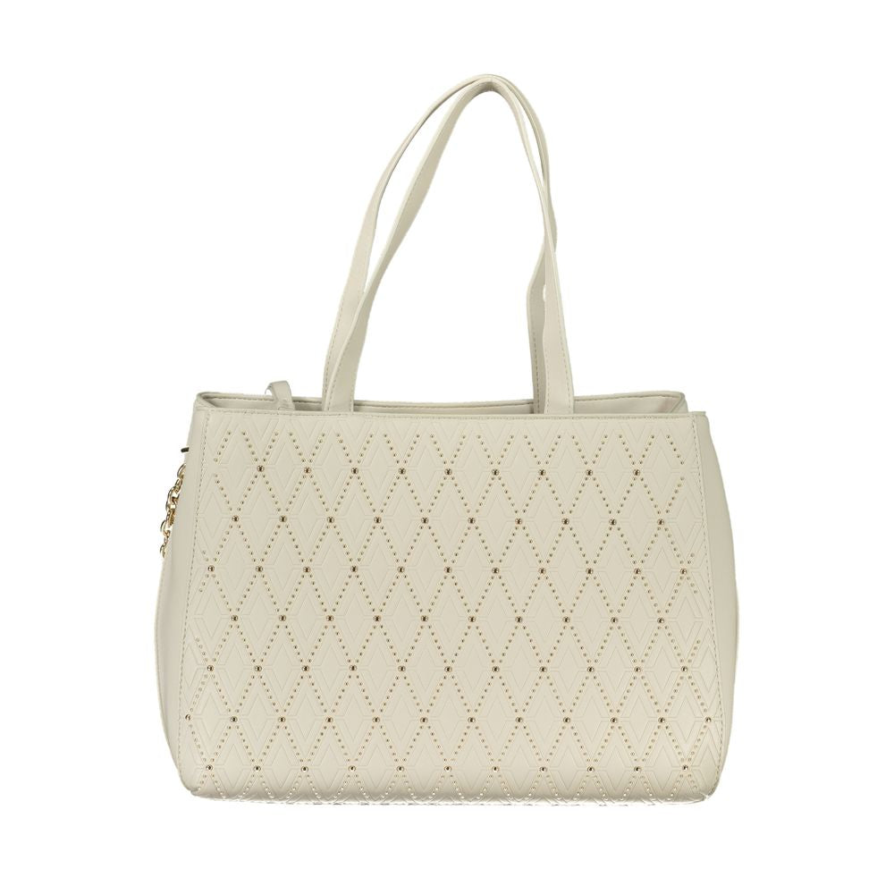 Valentino Bags White Faux Leather Handbag with Chain Strap