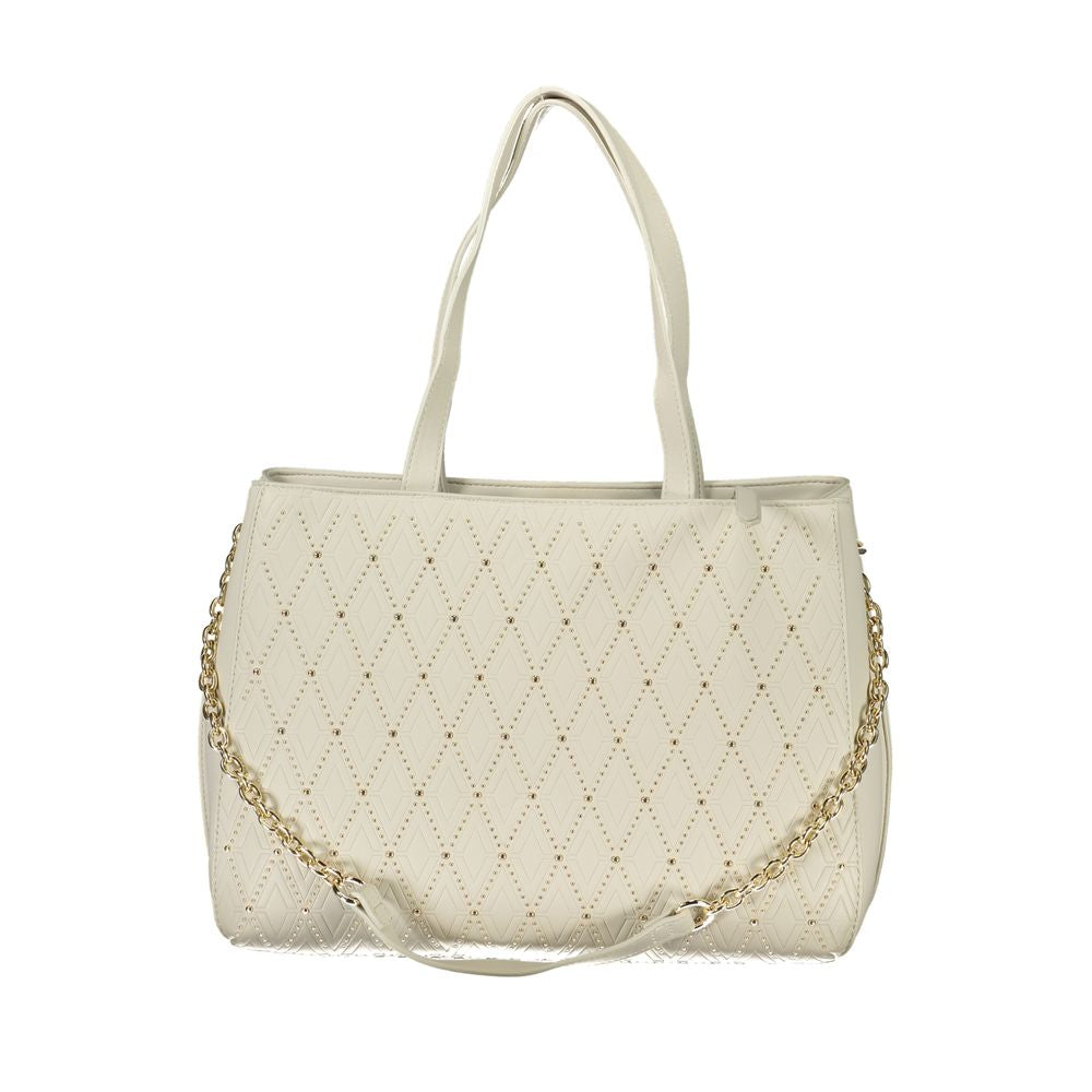 Valentino Bags White Faux Leather Handbag with Chain Strap