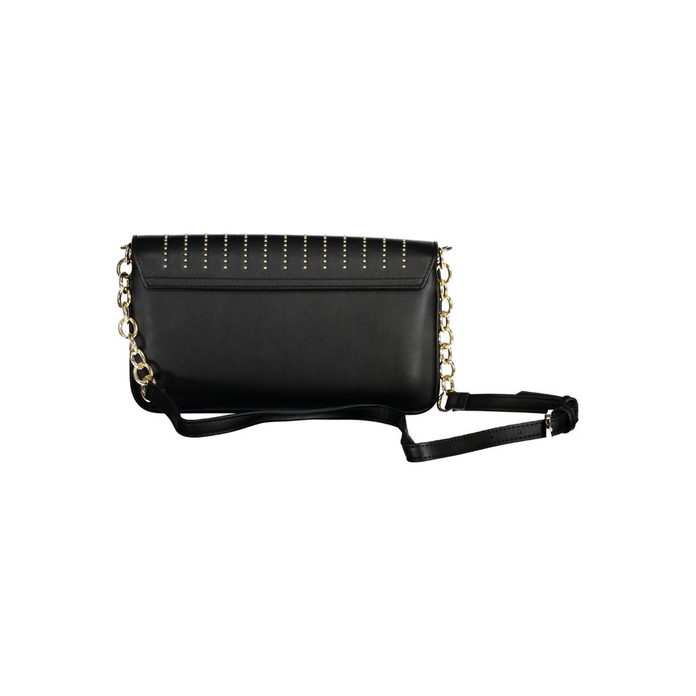 Valentino Bags Black Vegan Leather Handbag with Adjustable Chain Strap