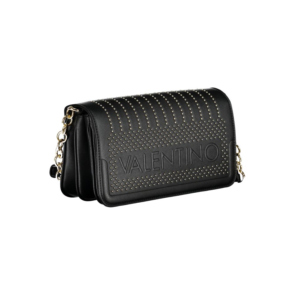 Valentino Bags Black Vegan Leather Handbag with Adjustable Chain Strap