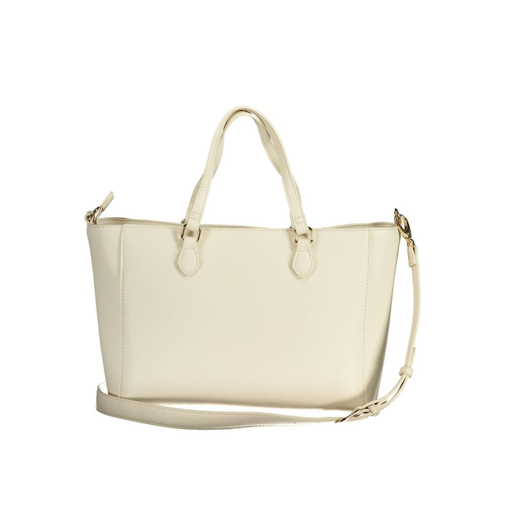 Valentino Bags White Leather-Effect Handbag with Shoulder Strap
