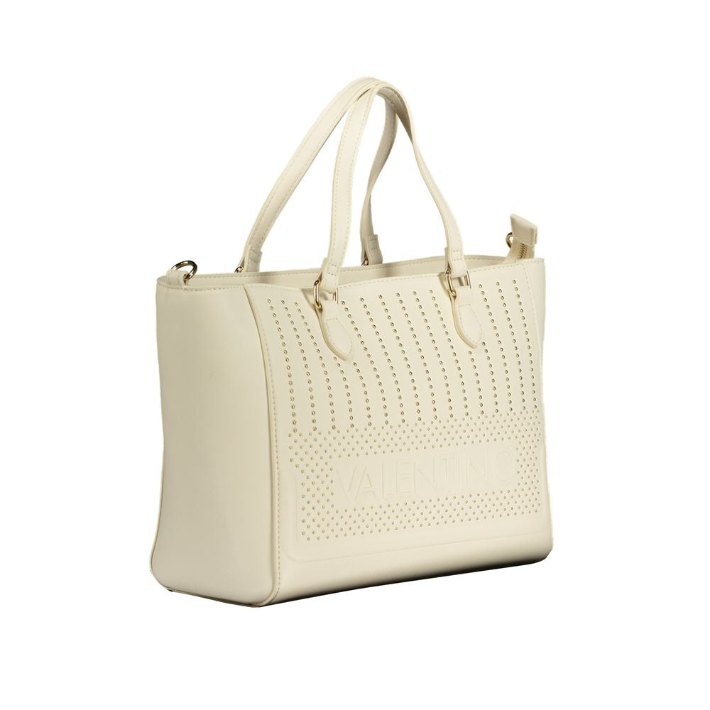 Valentino Bags White Leather-Effect Handbag with Shoulder Strap