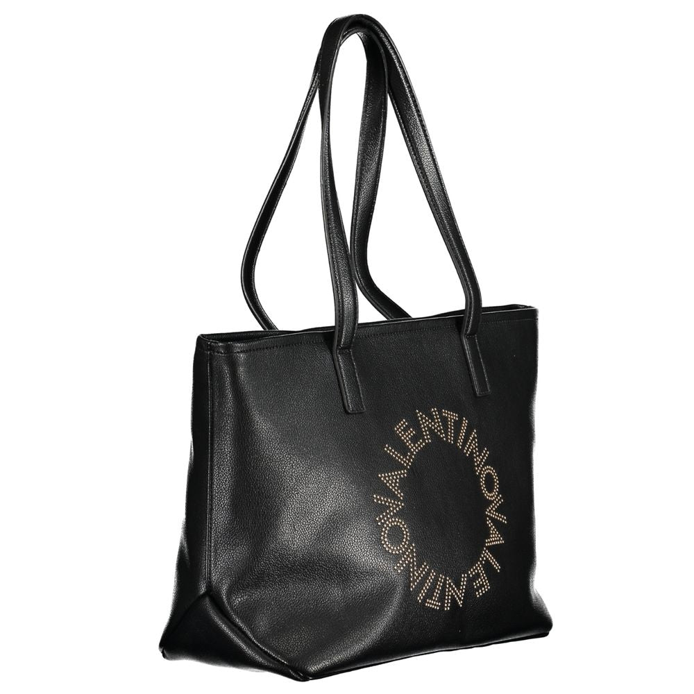 Valentino Bags Black Faux Leather Handbag with Shoulder Strap