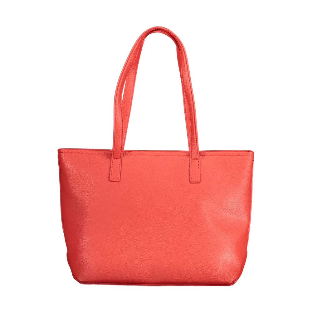 Valentino Bags Red Faux Leather Handbag with Shoulder Strap