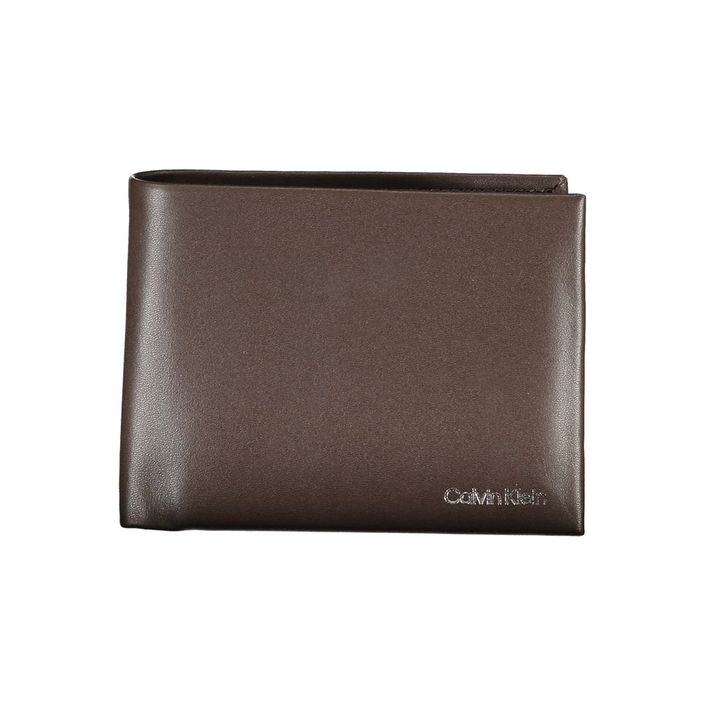 Calvin Klein Brown Leather Wallet - Modern Minimalist Accessory