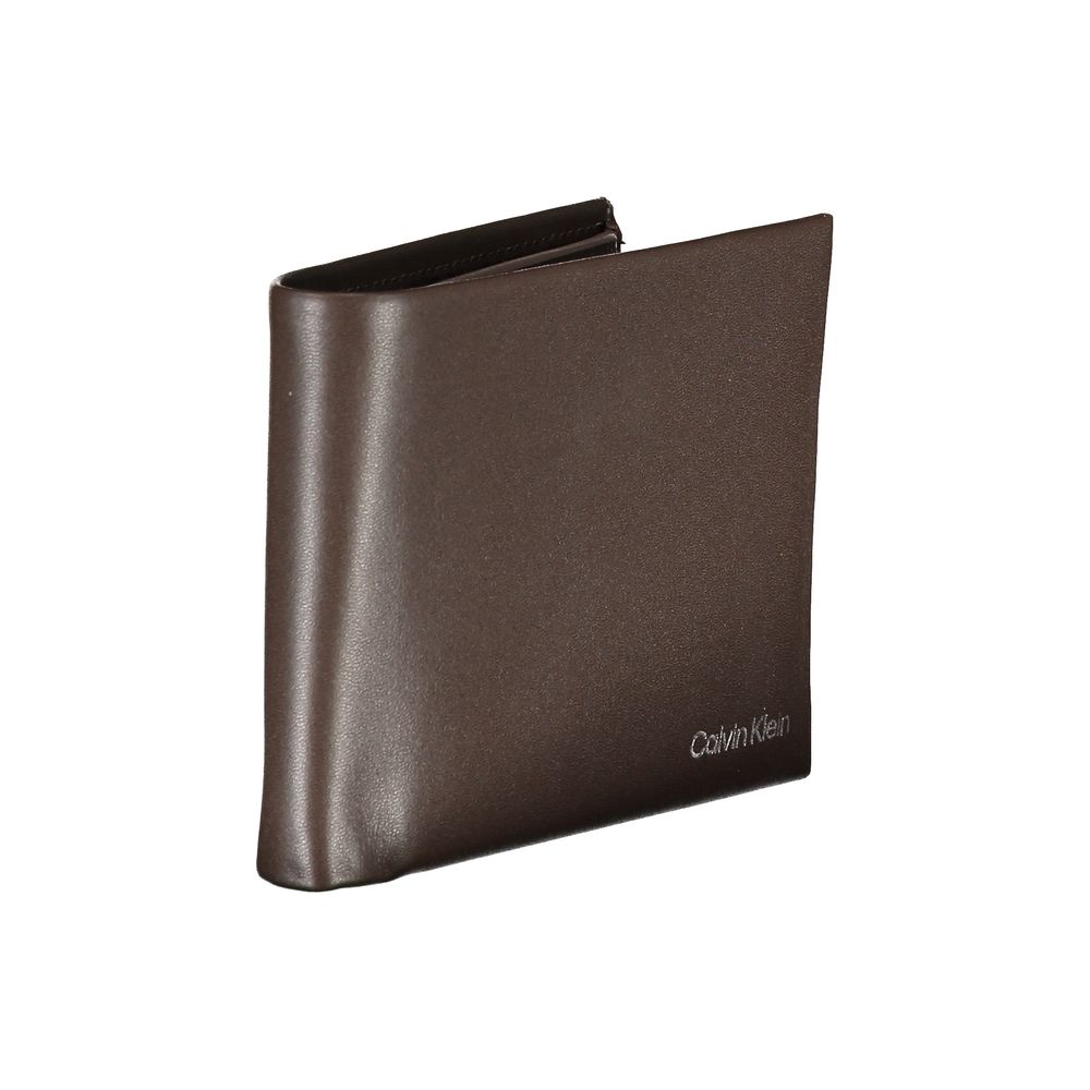 Calvin Klein Brown Leather Wallet - Modern Minimalist Accessory