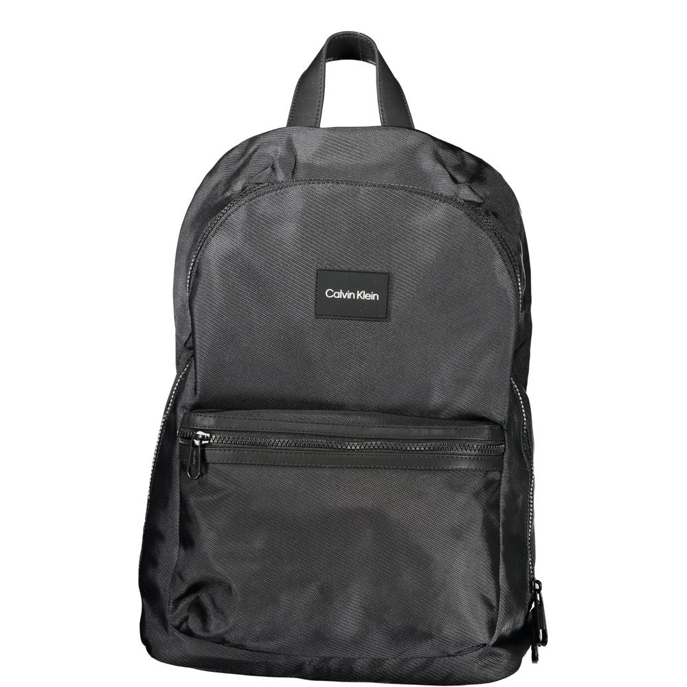 Calvin Klein Black Polyester Backpack: Modern Essential for Everyday Style