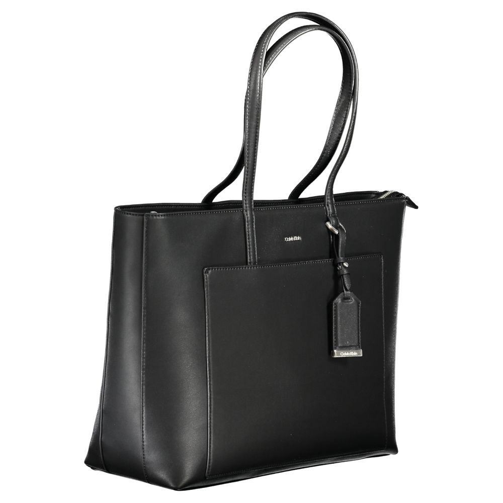 Calvin Klein Black Polyester Handbag for Effortless Style
