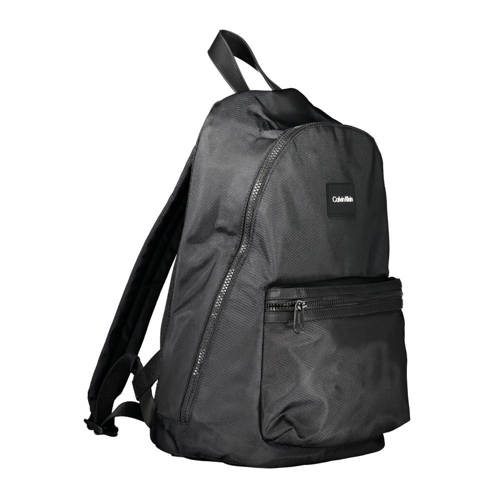 Calvin Klein Black Polyester Backpack: Modern Essential for Everyday Style