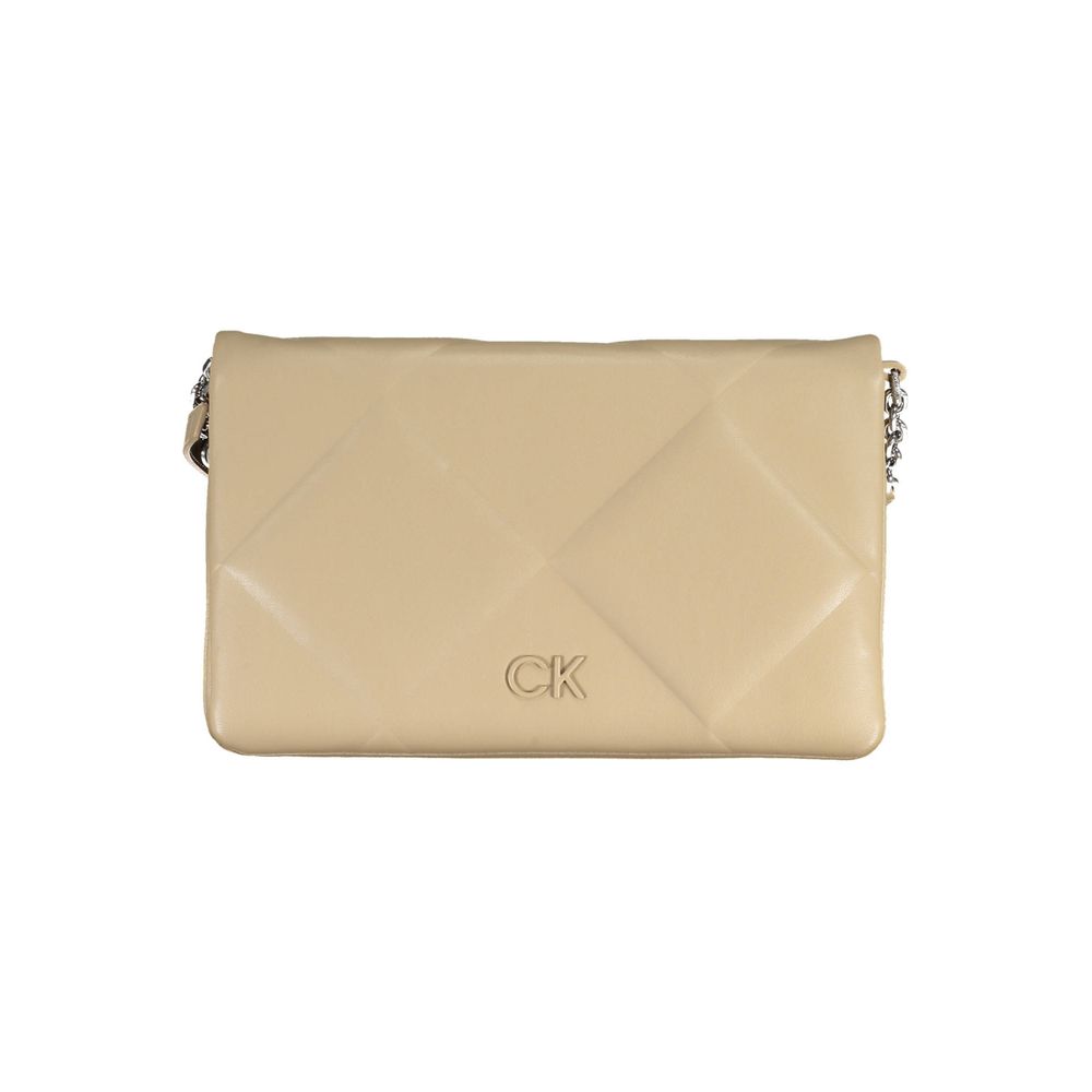 Calvin Klein Beige Polyester Handbag: Modern Versatility