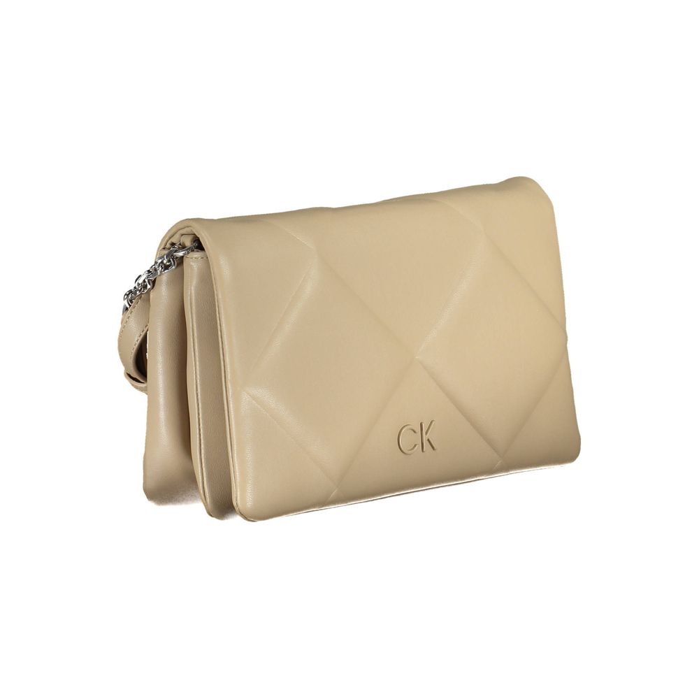 Calvin Klein Beige Polyester Handbag: Modern Versatility