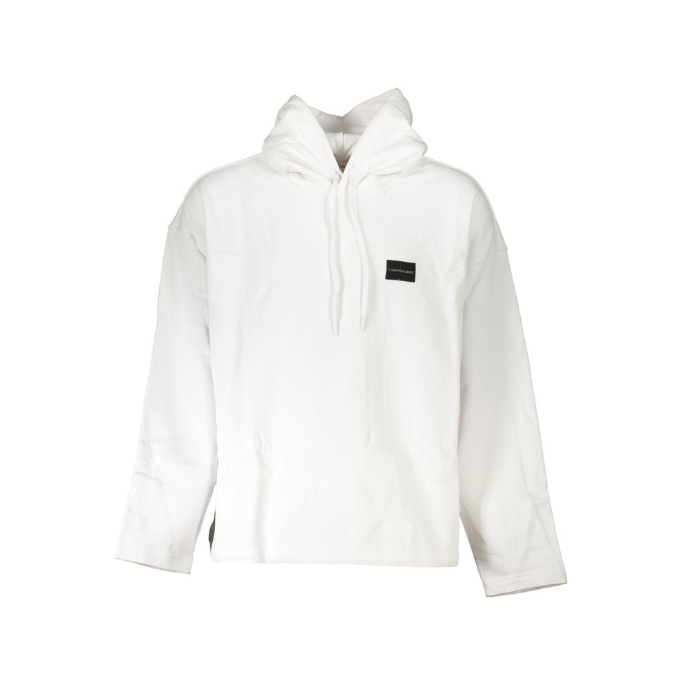 Calvin Klein White Cotton Hooded Sweatshirt