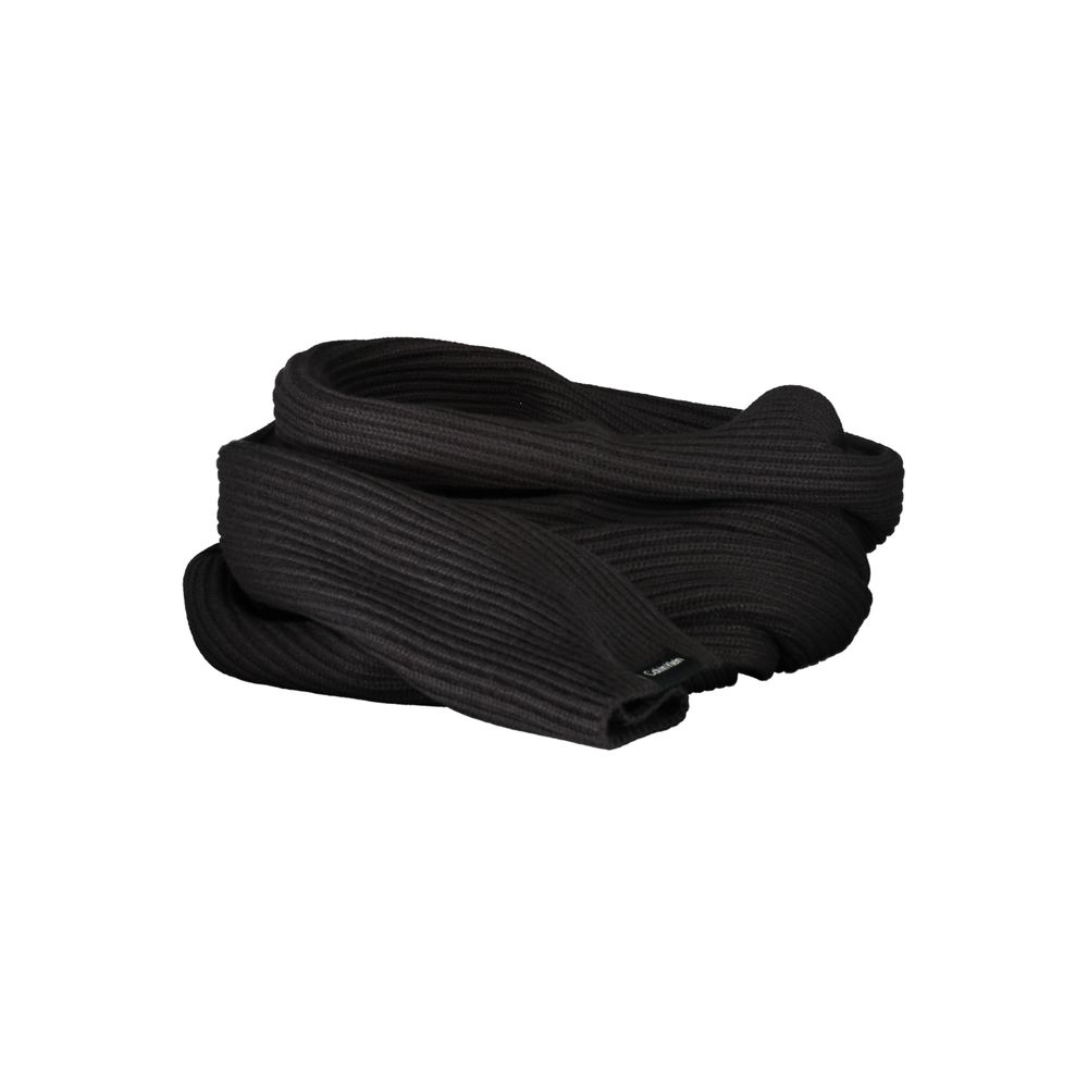 Calvin Klein Black Cotton Scarf - Modern Minimalism