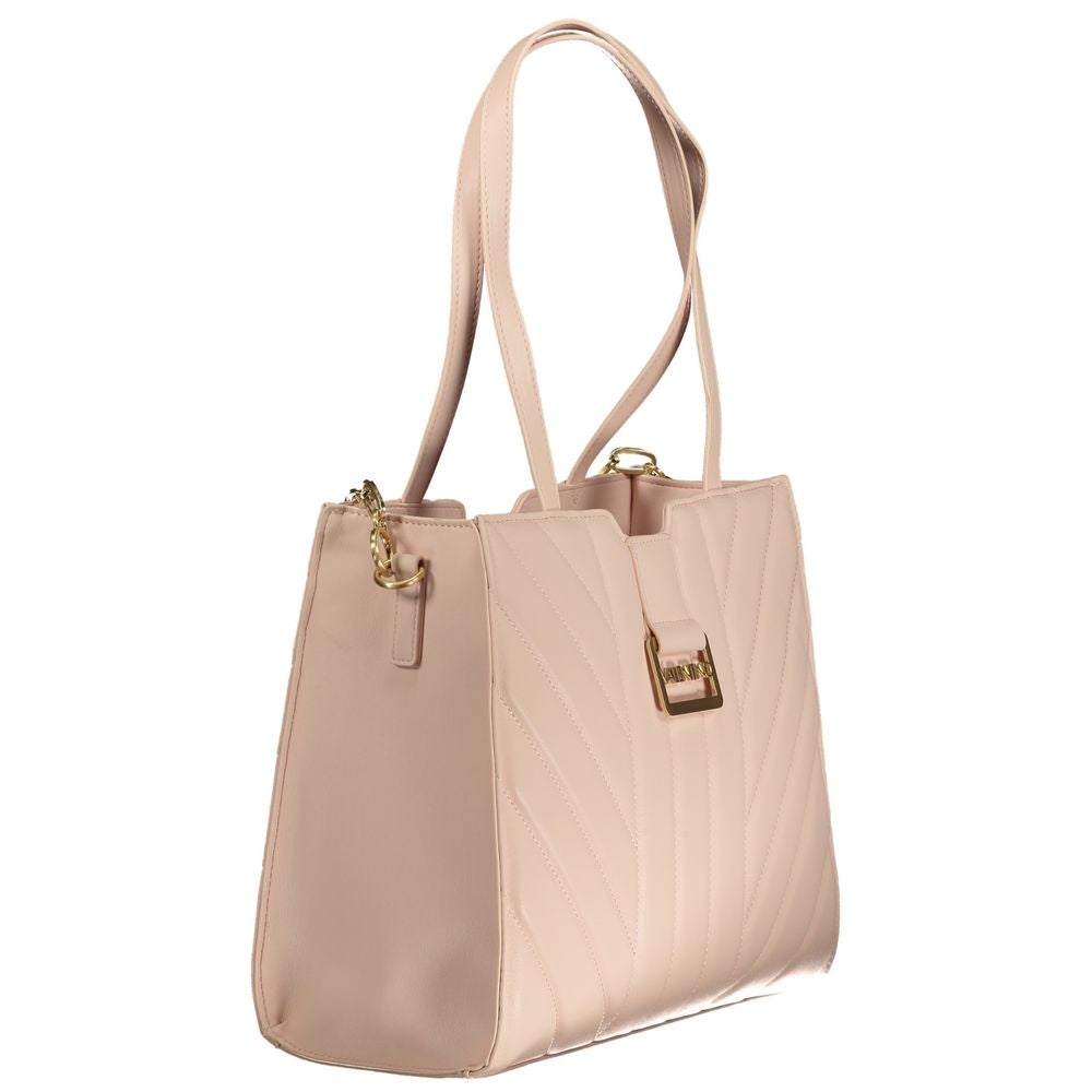 Mario Valentino Pink Faux Leather Handbag with Chain Handle