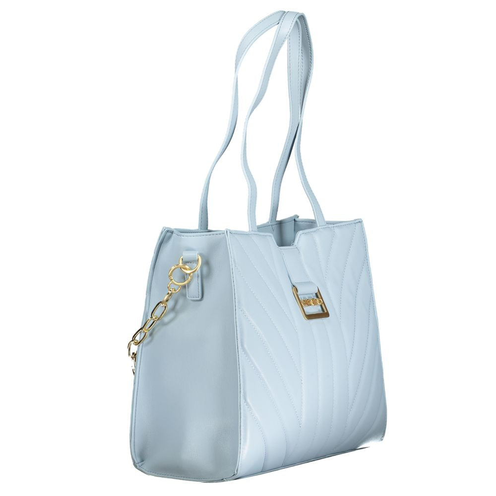 Mario Valentino Blue Leather Effect Handbag with Removable Chain Strap