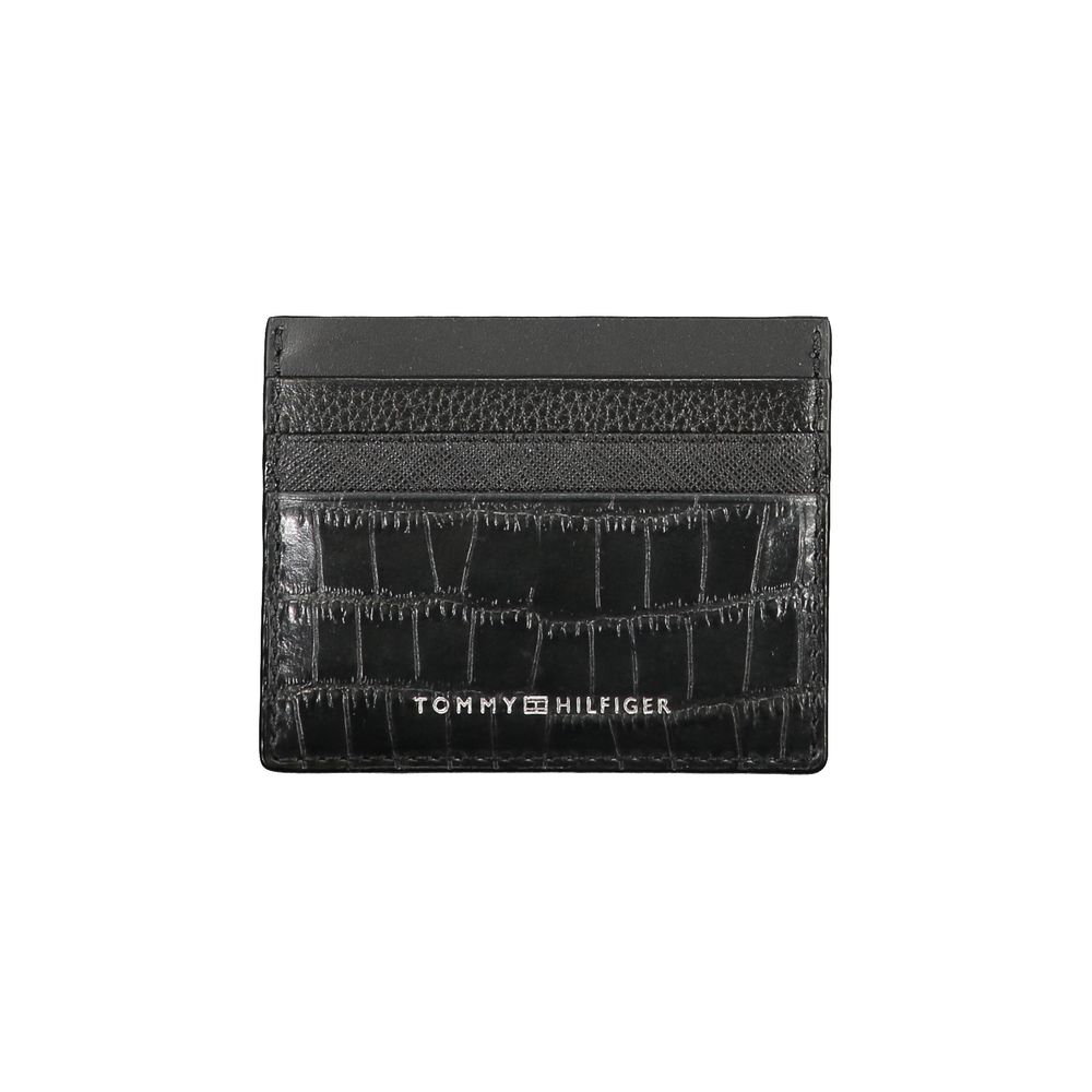 Tommy Hilfiger Black Leather Wallet with Contrast Details