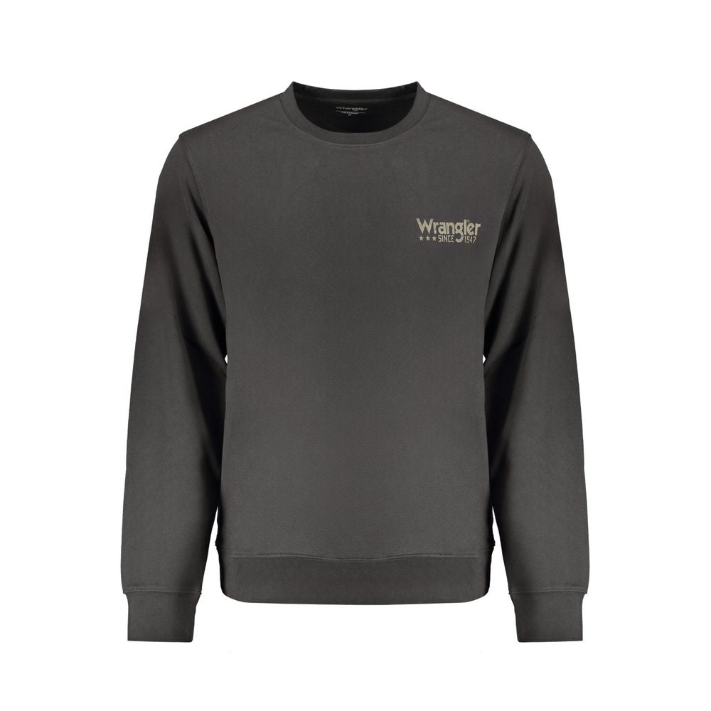 Wrangler Black Cotton Sweater - Long Sleeve Crew Neck Sweatshirt