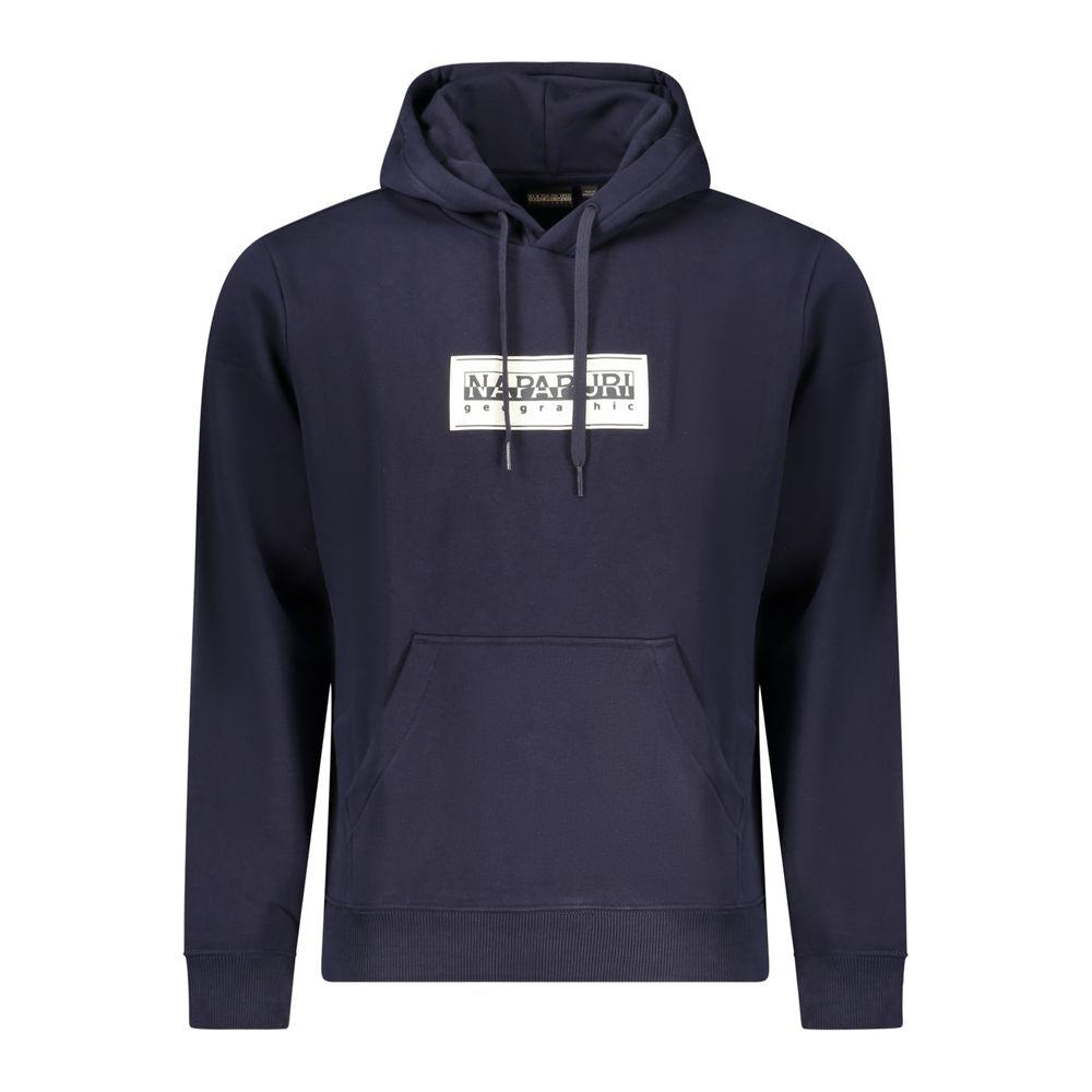 Napapijri Blue Cotton Sweater: Adventure-Ready Relaxed Fit Hoodie
