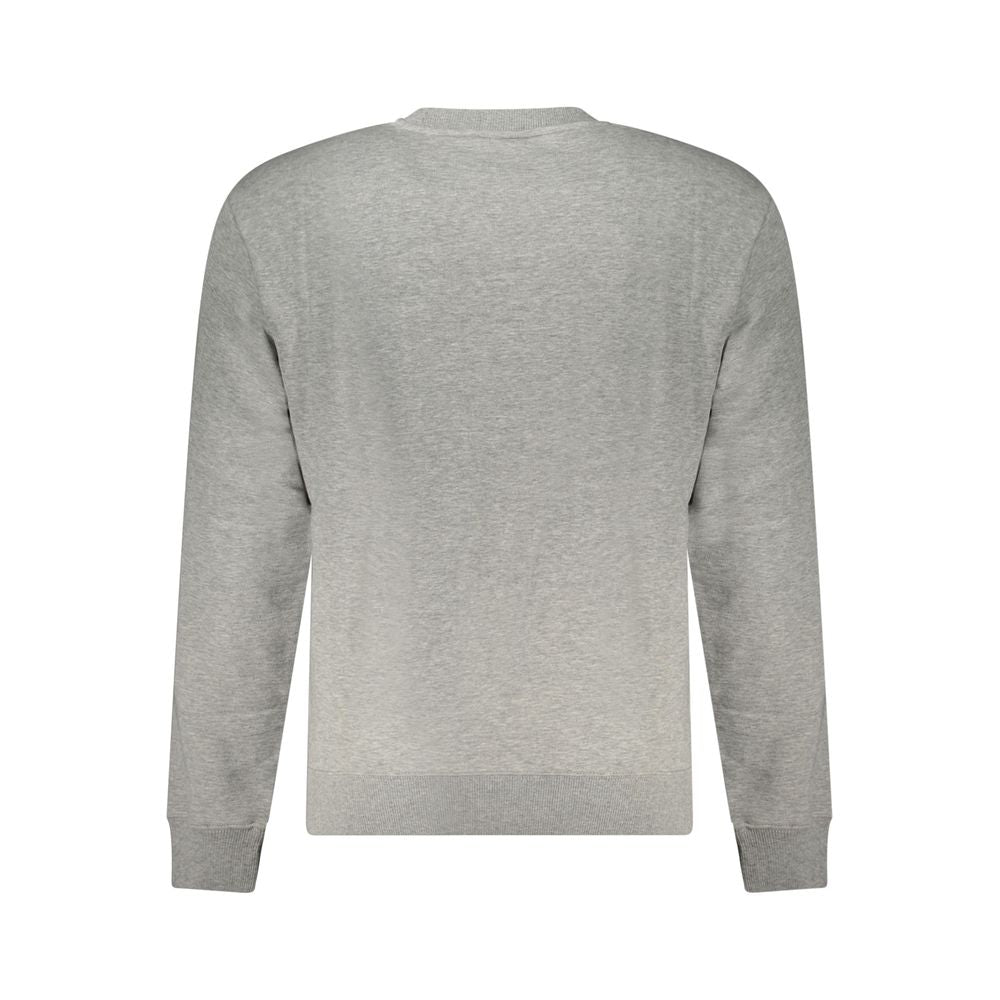 Napapijri Gray Cotton Sweater - Relaxed Fit Long Sleeve Sweatshirt