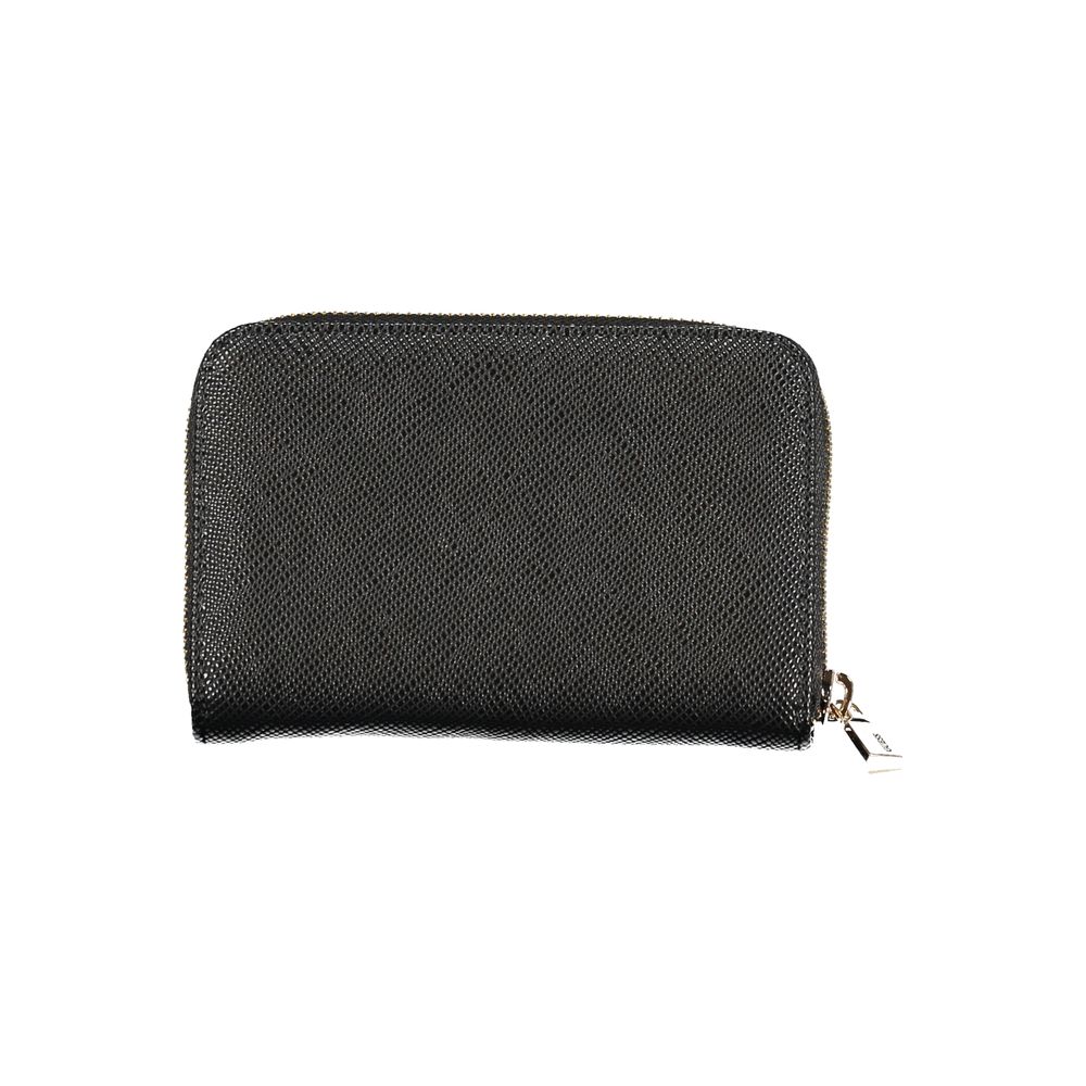 Guess Jeans Black Polyethylene Wallet - Versatile 3-Compartment Design