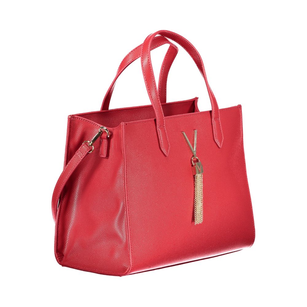 Mario Valentino Red Leather Handbag with Adjustable Strap