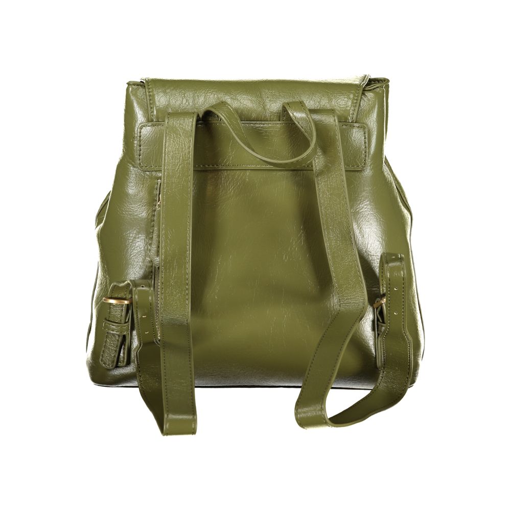 Mario Valentino Green Faux Leather Backpack with Adjustable Straps