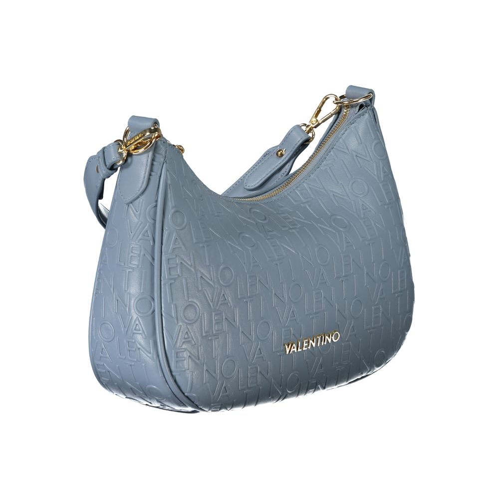 Mario Valentino Blue Leather Effect Handbag with Chic Details