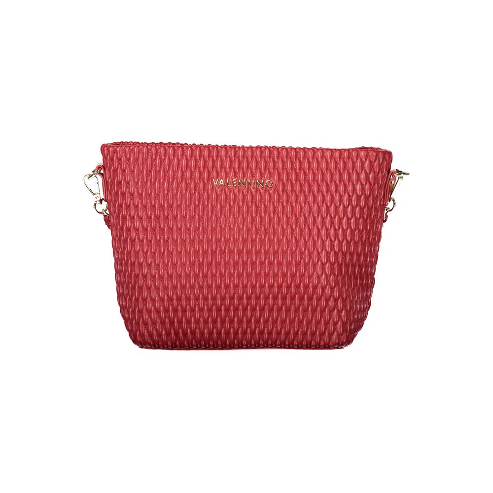 Mario Valentino Red Faux Leather Handbag with Elegant Details