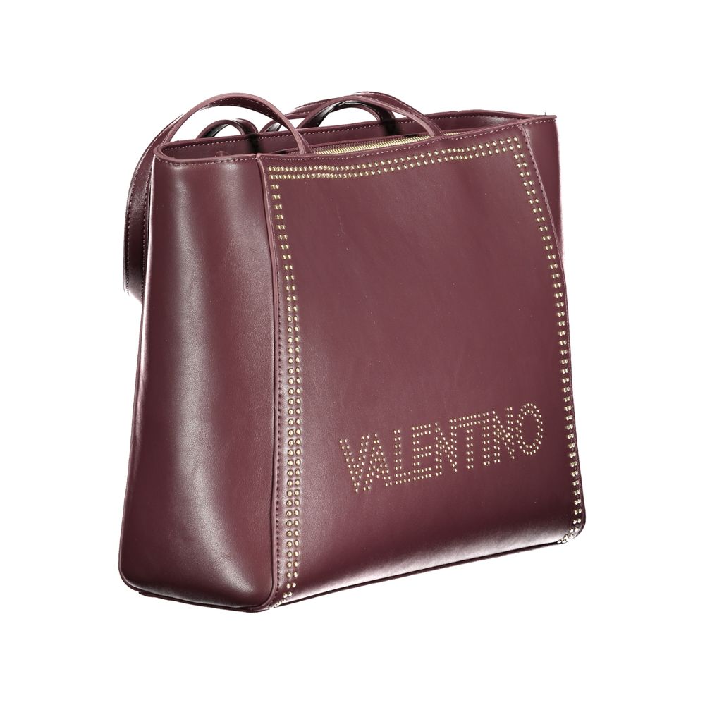 Mario Valentino Red Shoulder Handbag with Contrasting Details