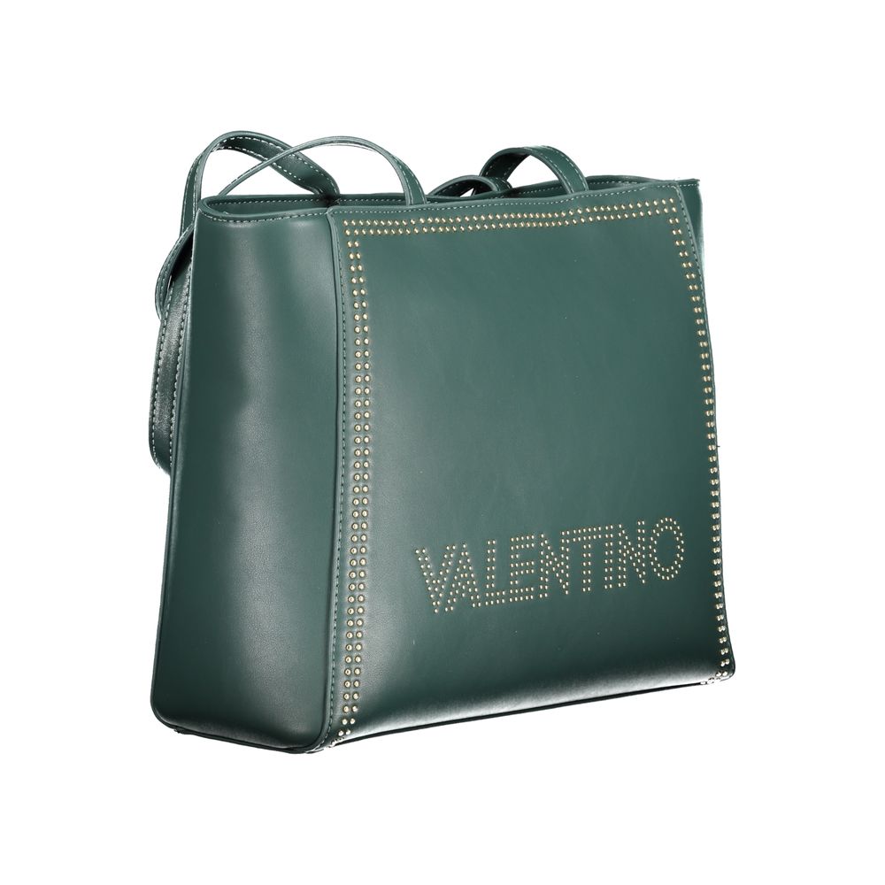 Mario Valentino Green Faux Leather Handbag with Logo Detailing