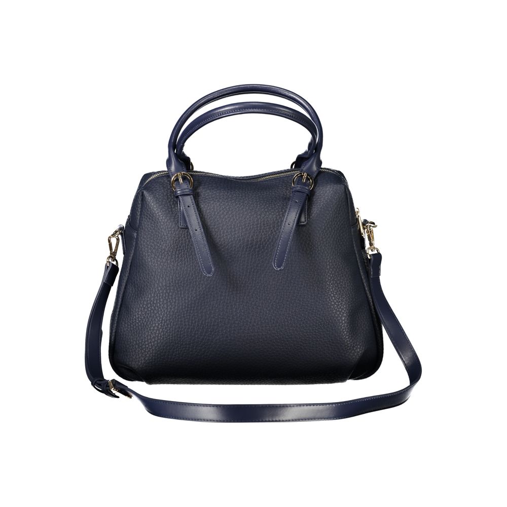 Mario Valentino Blue Leather Effect Handbag with Adjustable Straps