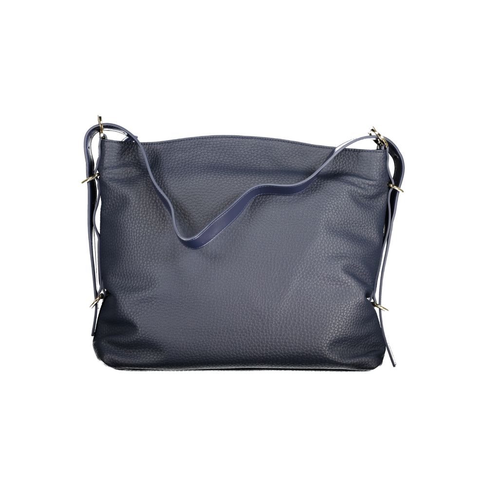 Mario Valentino Blue Leather Effect Handbag with Adjustable Strap
