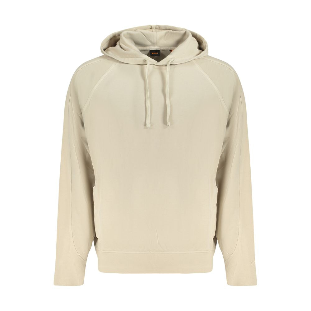 Hugo Boss Beige Cotton Sweater - Modern Hooded Design