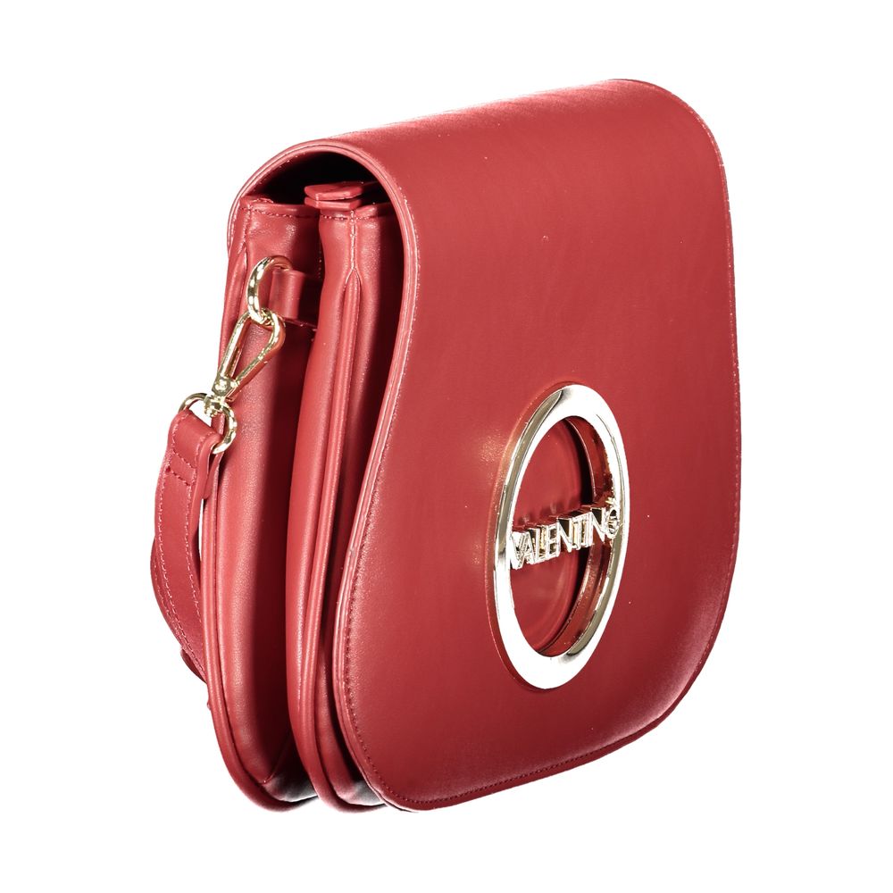 Mario Valentino Red Faux Leather Handbag with Iconic Logo