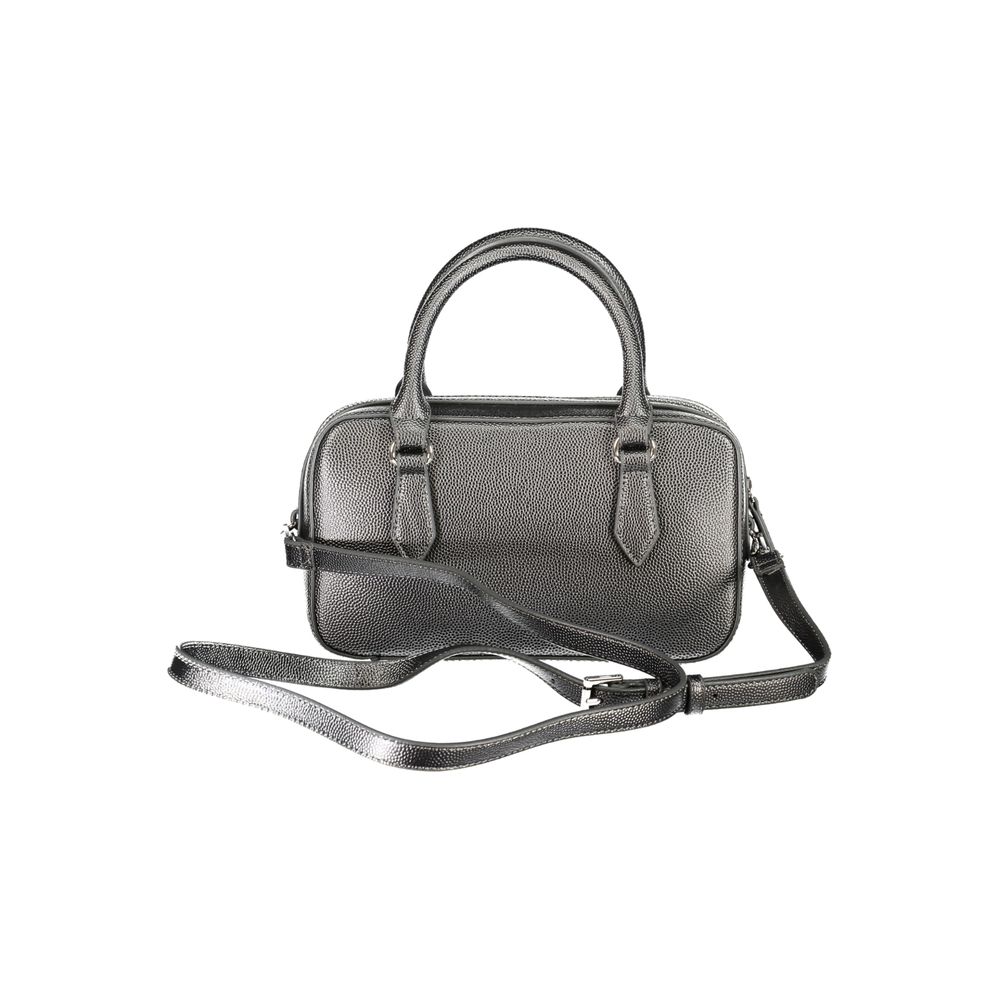 Mario Valentino Grey Faux Leather Handbag with Adjustable Strap