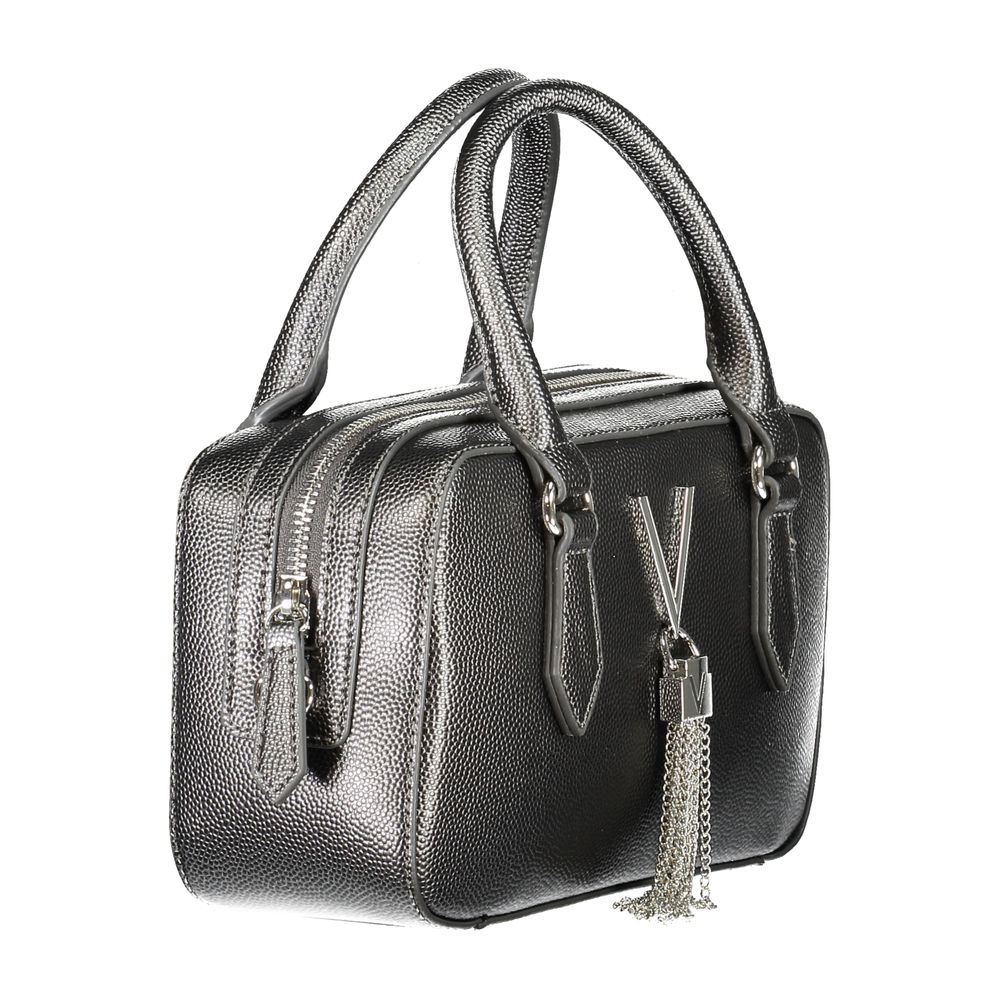 Mario Valentino Grey Faux Leather Handbag with Adjustable Strap