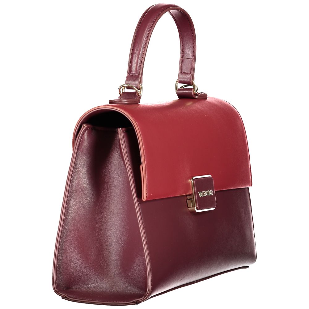 Mario Valentino Red Leather Effect Handbag with Contrasting Details