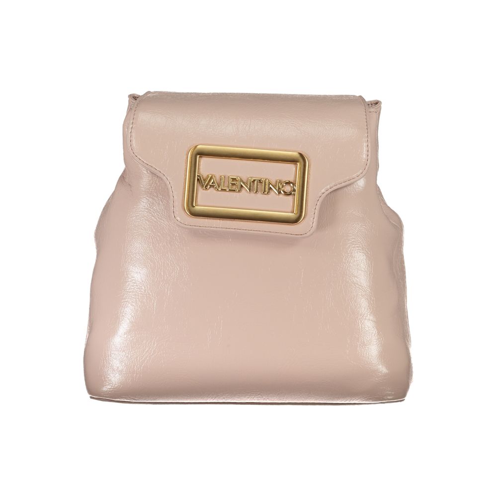 Mario Valentino Pink Faux Leather Backpack with Elegant Design